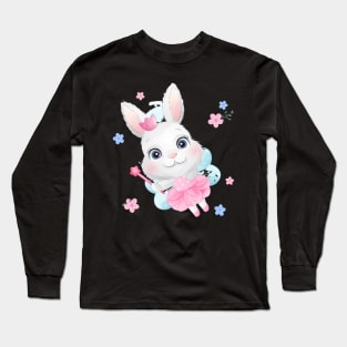 Cute little bunny with a magic wand Long Sleeve T-Shirt